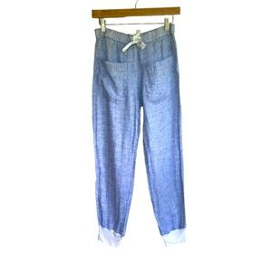 Solid and Striped Chambray linen pants with pockets